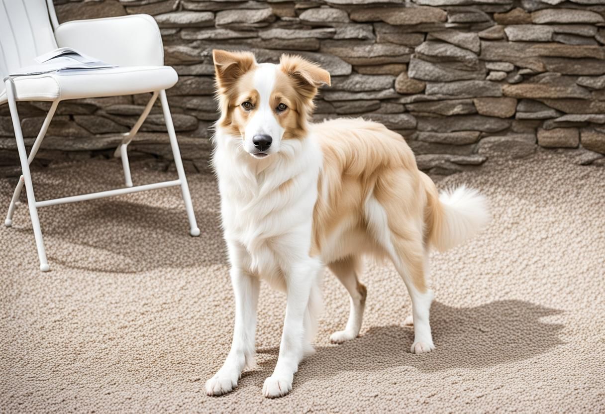 Cream and White Border Collie Resting