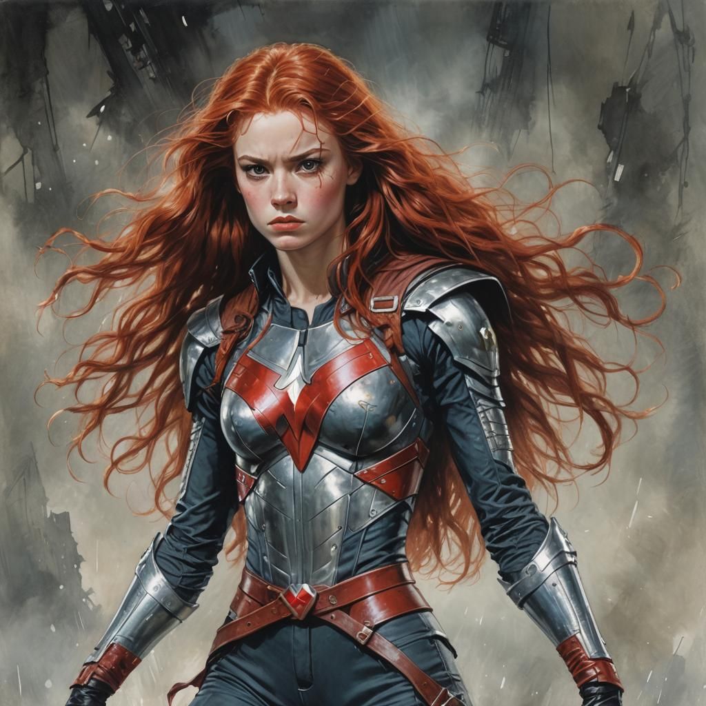 Marvelesque Superheroine in 1980s Movie Style