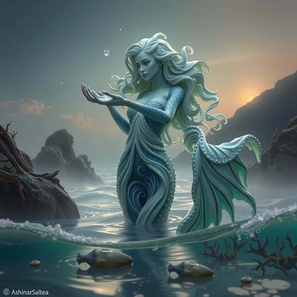 Enchanting Wave Siren in Ethereal Aquatic Realm