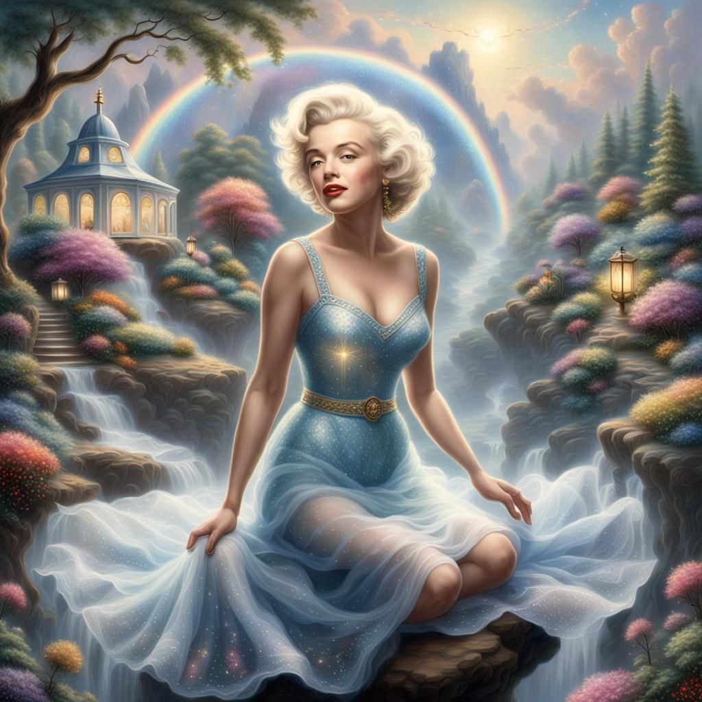 Marilyn and Einstein Meditate in Ethereal Fantasy