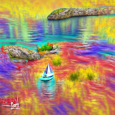 Calm Waters Impasto Painting in 8K Resolution