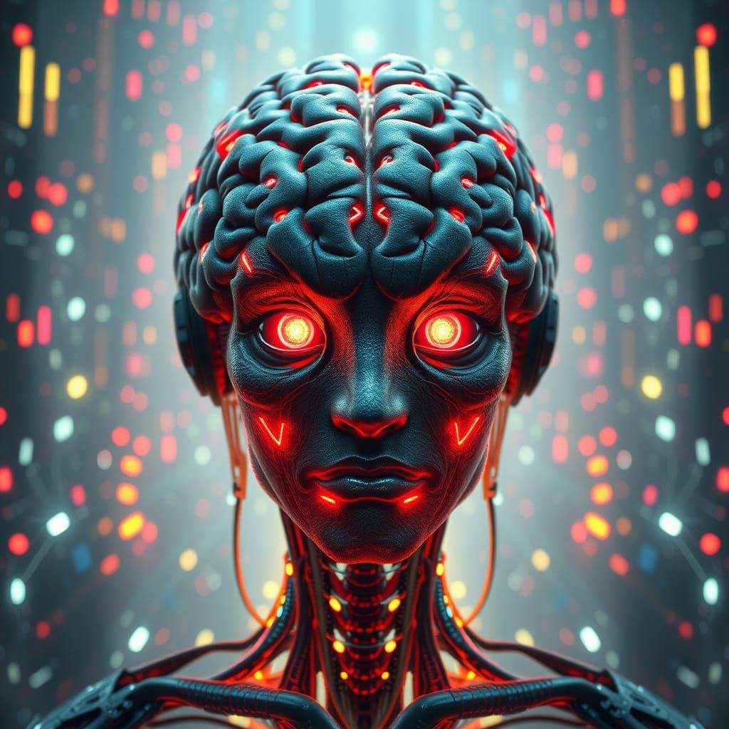 Surreal AI Brain in Cinematic Futurism Style