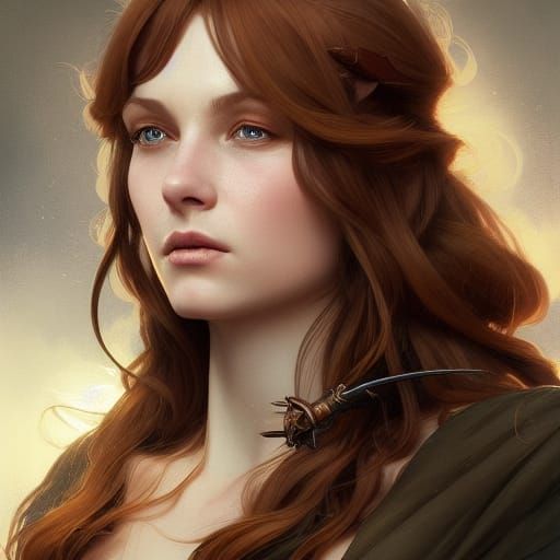 Maid Marian Portrait in Hyperdetailed Digital Art