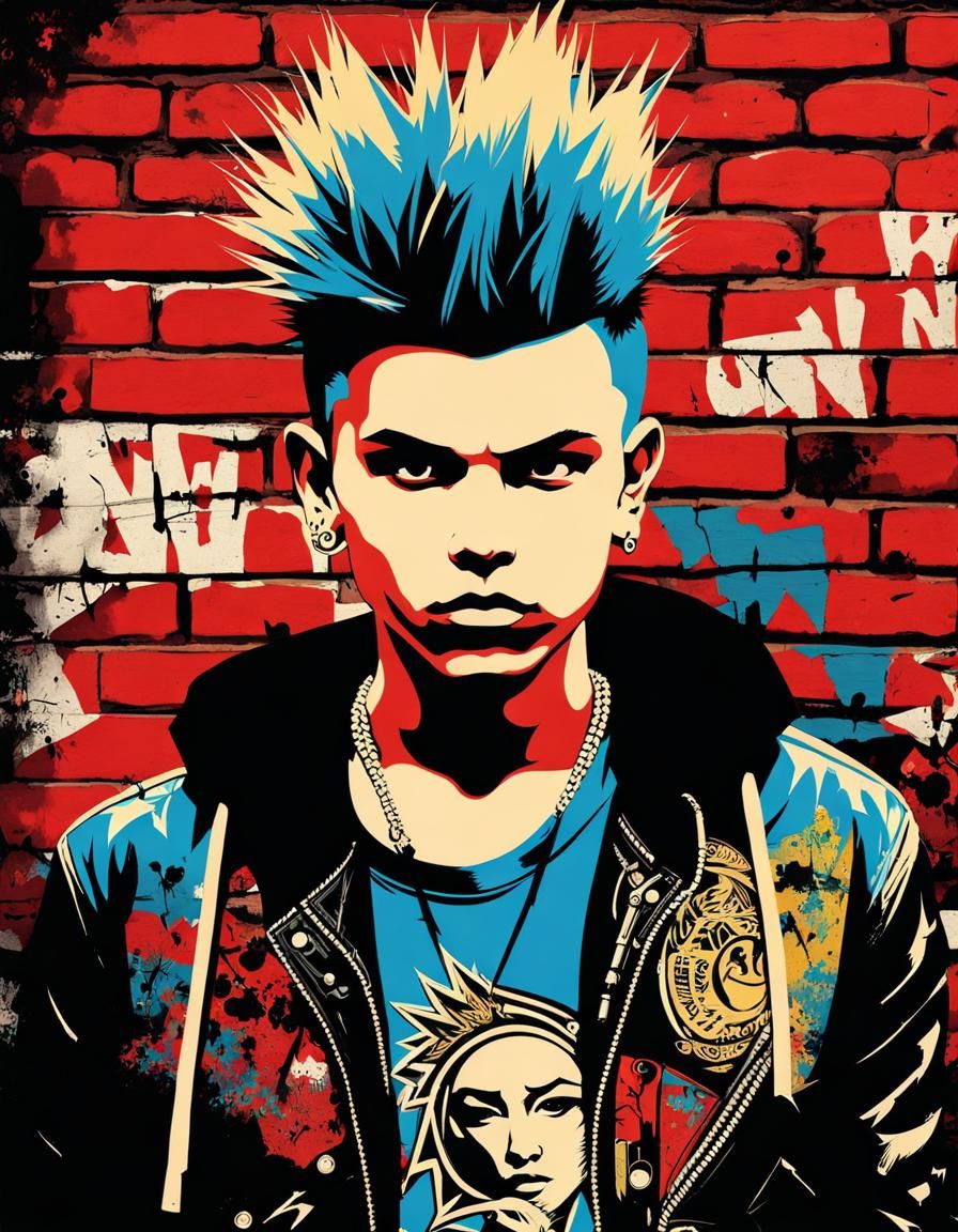 Grungy Punk in Street Art Style