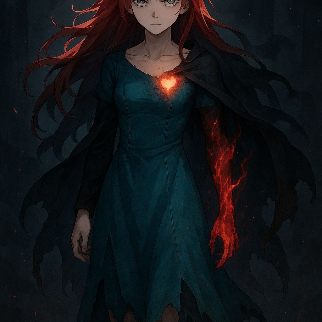 Anime-Style Portrait of a Mysterious Woman with a Haunting P...