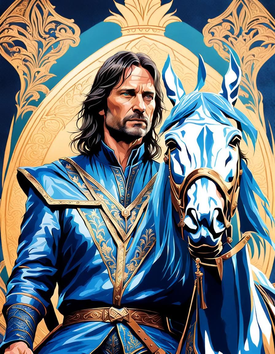 King Aragorn Portrait in Cinematic Style
