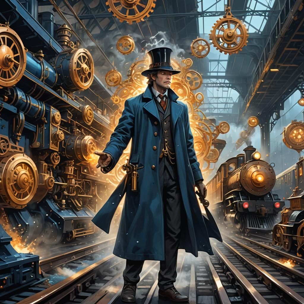 Dreamlike Trainspotter in Mystical Station Concept Art