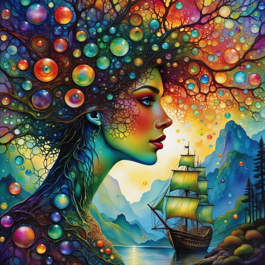 Dreamy Eyes Reflecting a Sunken World