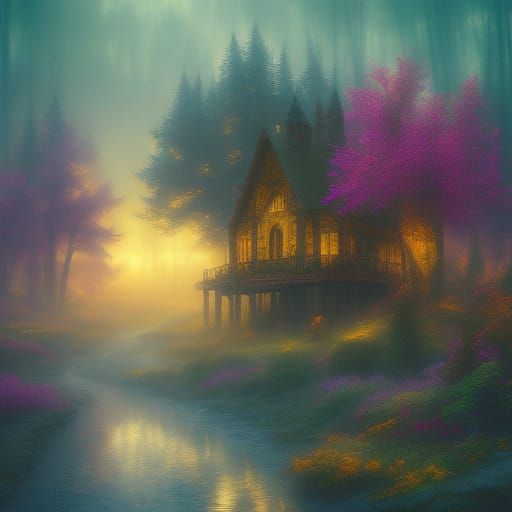 Heartwarming Reunion in a Thomas Kinkade Style