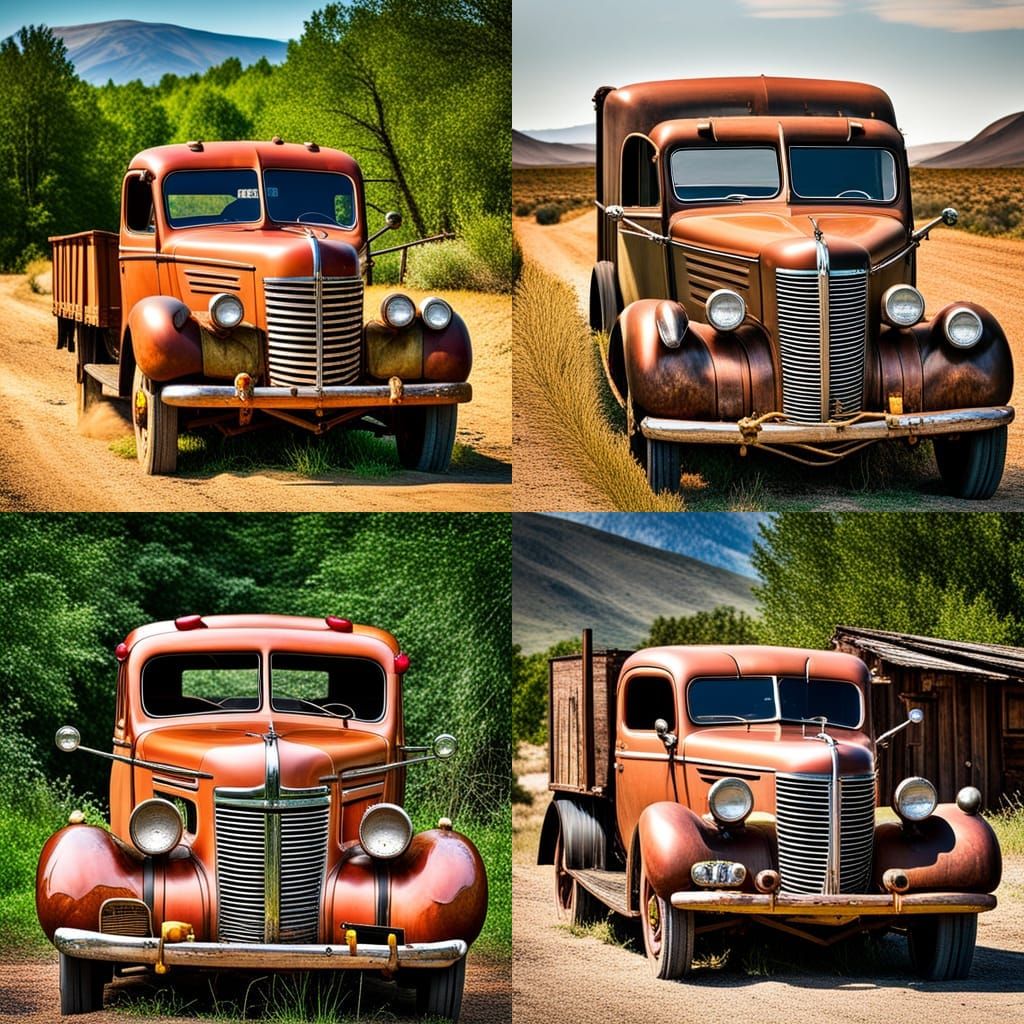 Old Antique Commercial Truck, that says "DUSTY-&-DENTED", on it.