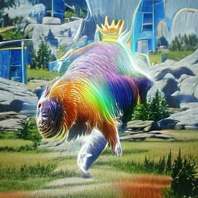 Majestic Rainbow Beast Digital Art