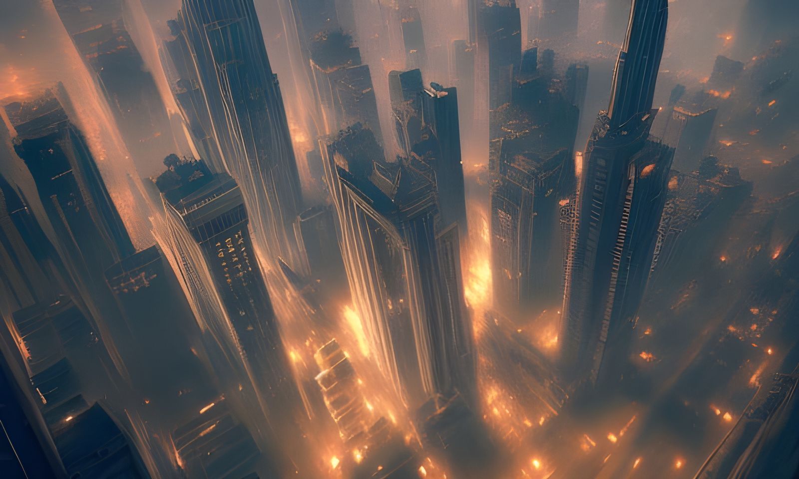 Aerial View of Central Park: Dark Fantasy Matte Painting