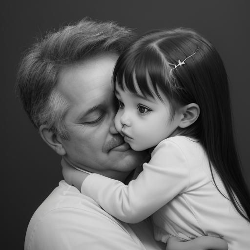 Heartwarming Photo of Toddler Girl Kissing Father
