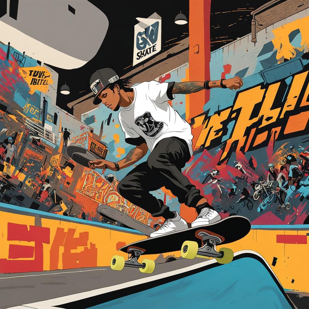 Skateboarder Skitching in Abandoned Urban Landscape