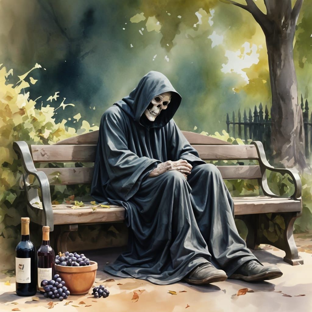 Grim Reaper Sleeping: 1970s Disney Style