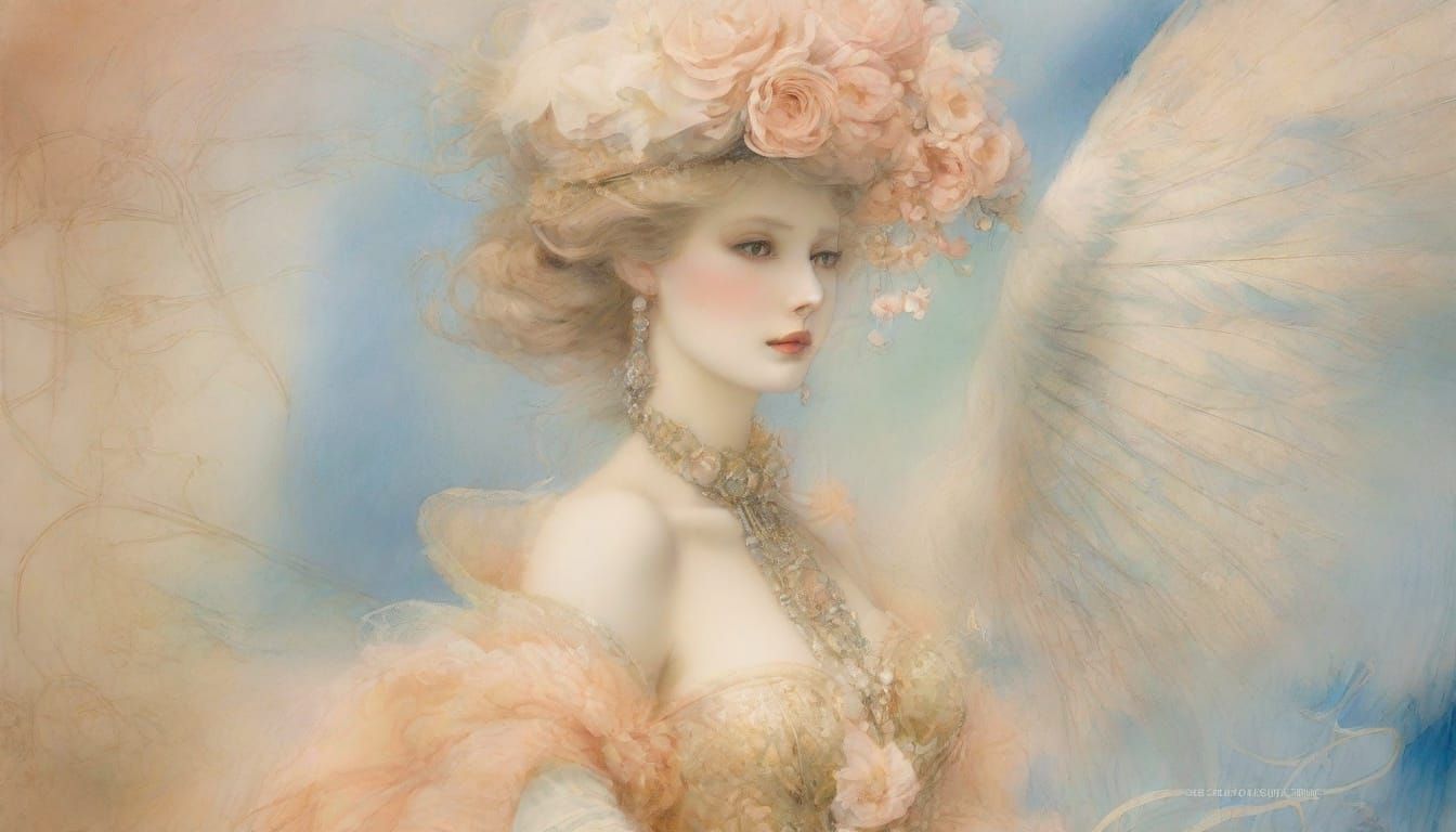 Ethereal Fashion Illustration in Whimsical Watercolor Style