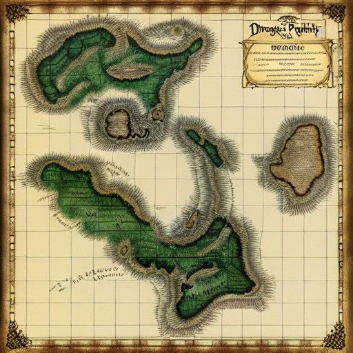 Fantasy World Map on Parchment