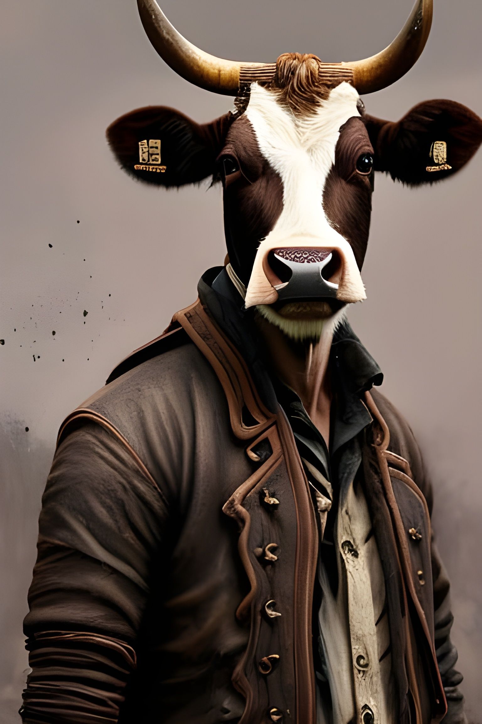 Undead Cowboy Portrait in Sepia Tones