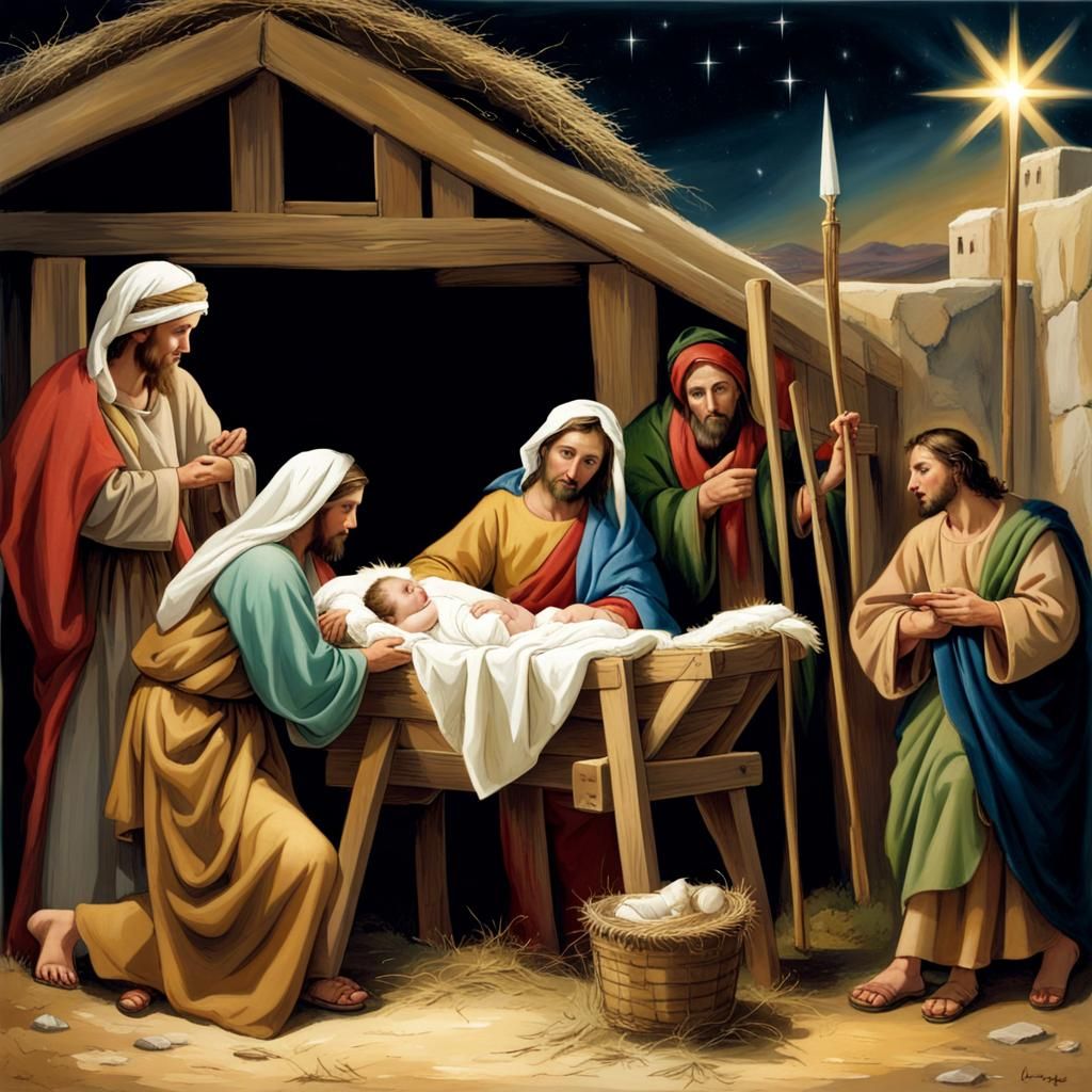 Nativity Scene: Jesus Christ Born in Bethlehem