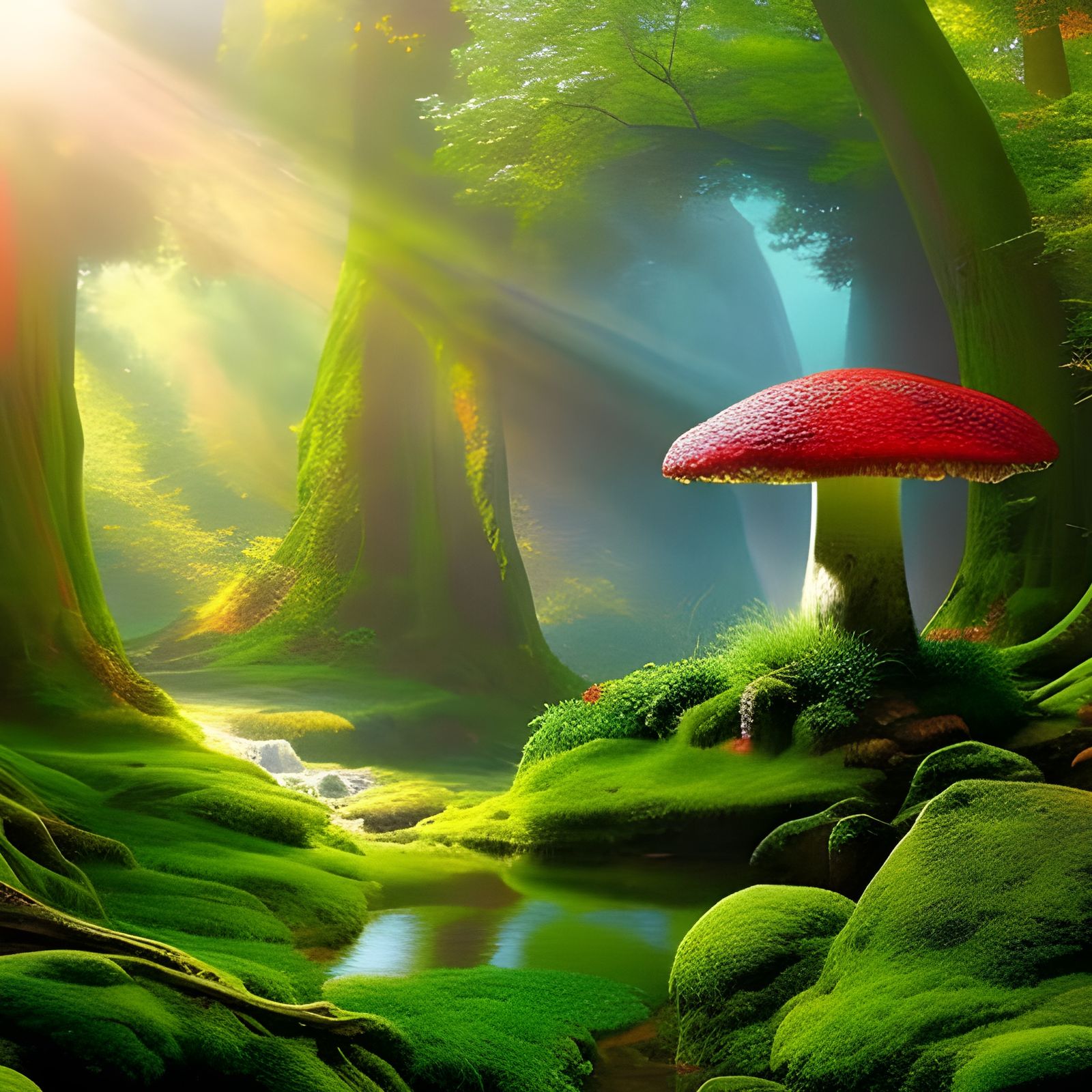 Enchanted Forest: Giant Mushroom Home in Ethereal Style