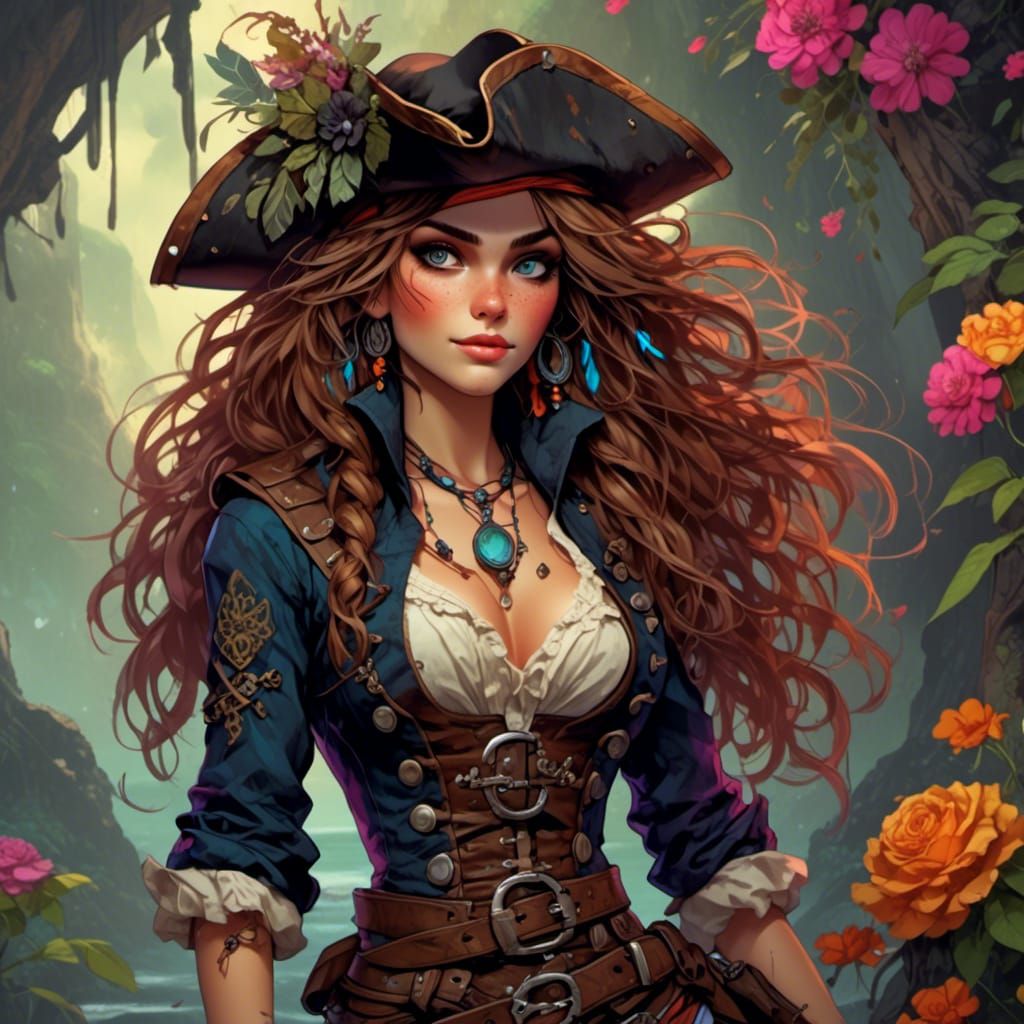 Steampunk Pirate Woman in Aly Fell Style