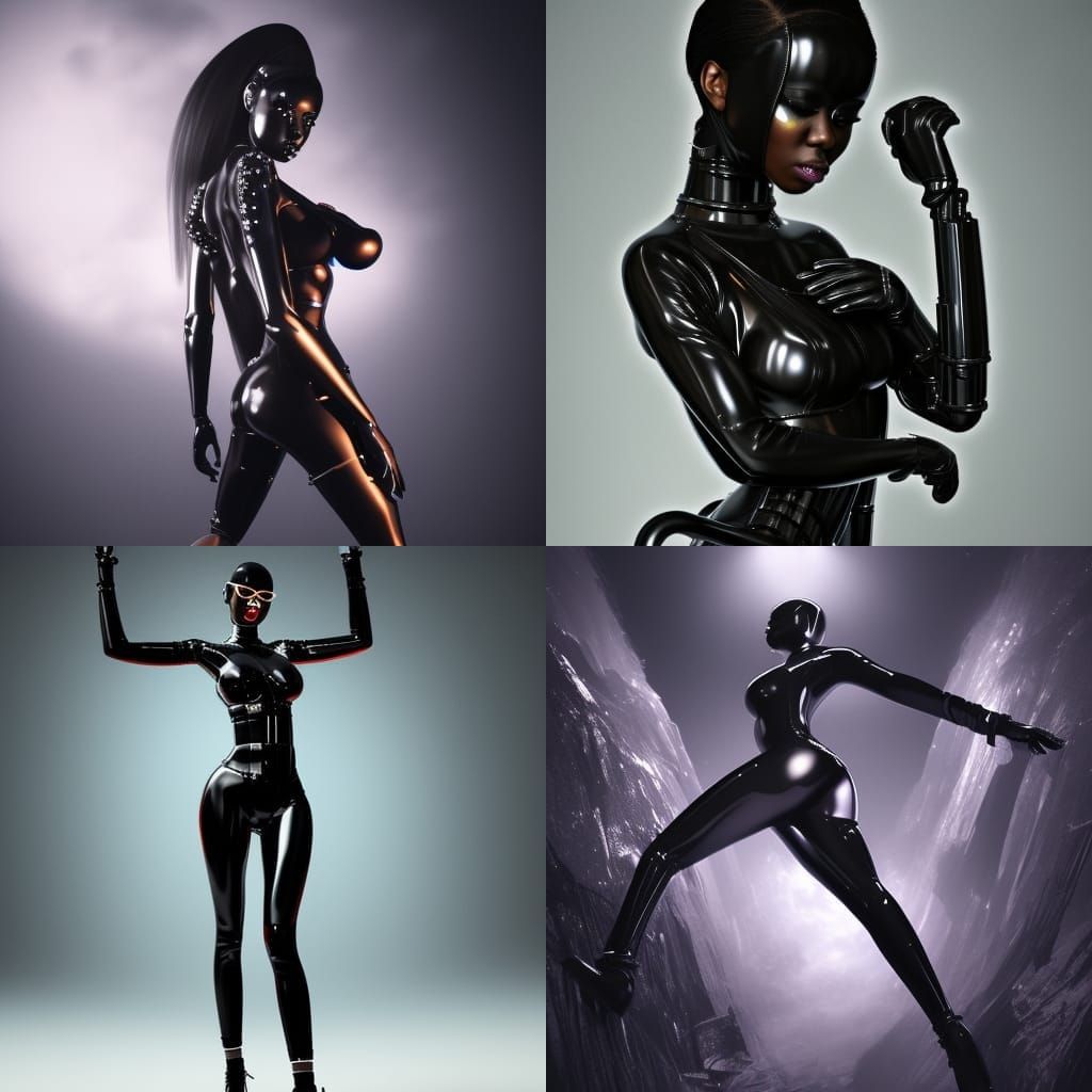 Ebony Digital Woman In Latex