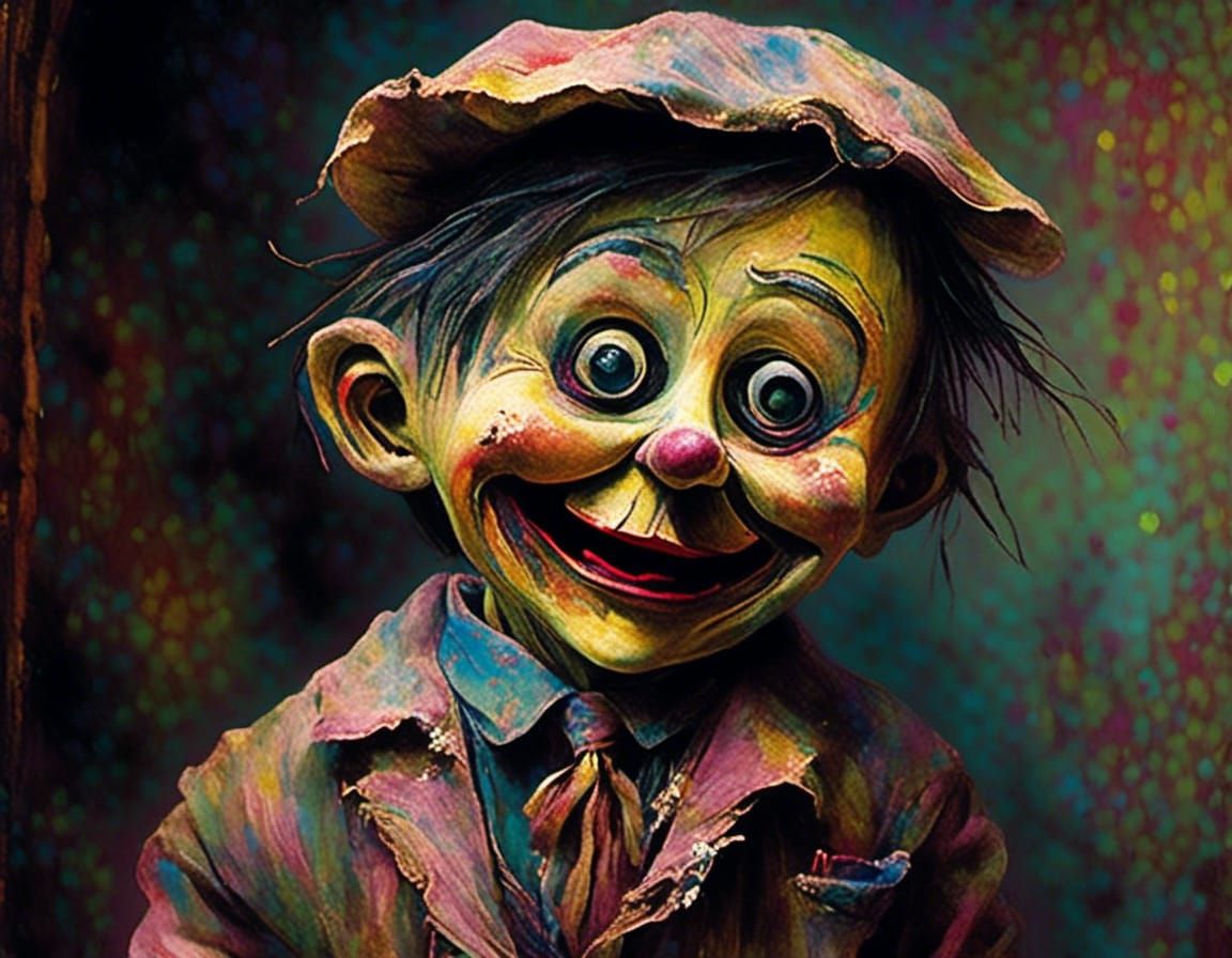 ventriloquist's dummy with cap