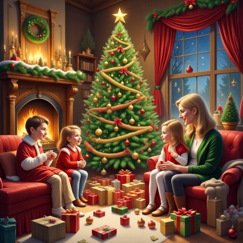 Heartwarming Christmas Morning Family Gathering