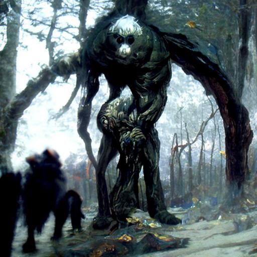 Horror Forest Monster in Doré Style