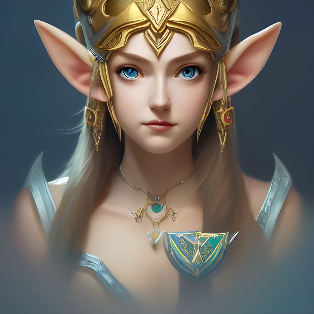 Princess Zelda Portrait in Art Nouveau Style