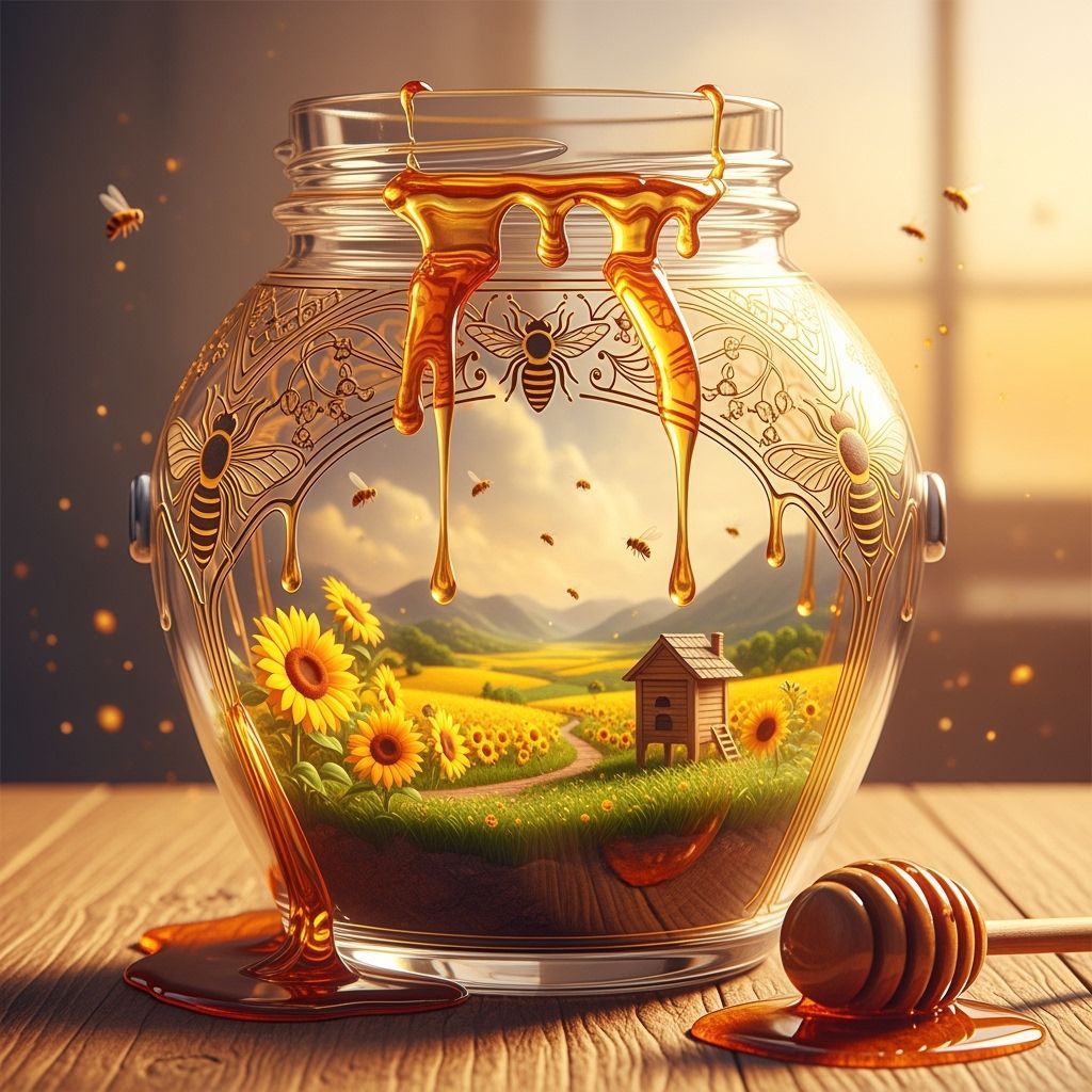 Honey Jar Miniature World in Art Nouveau Style