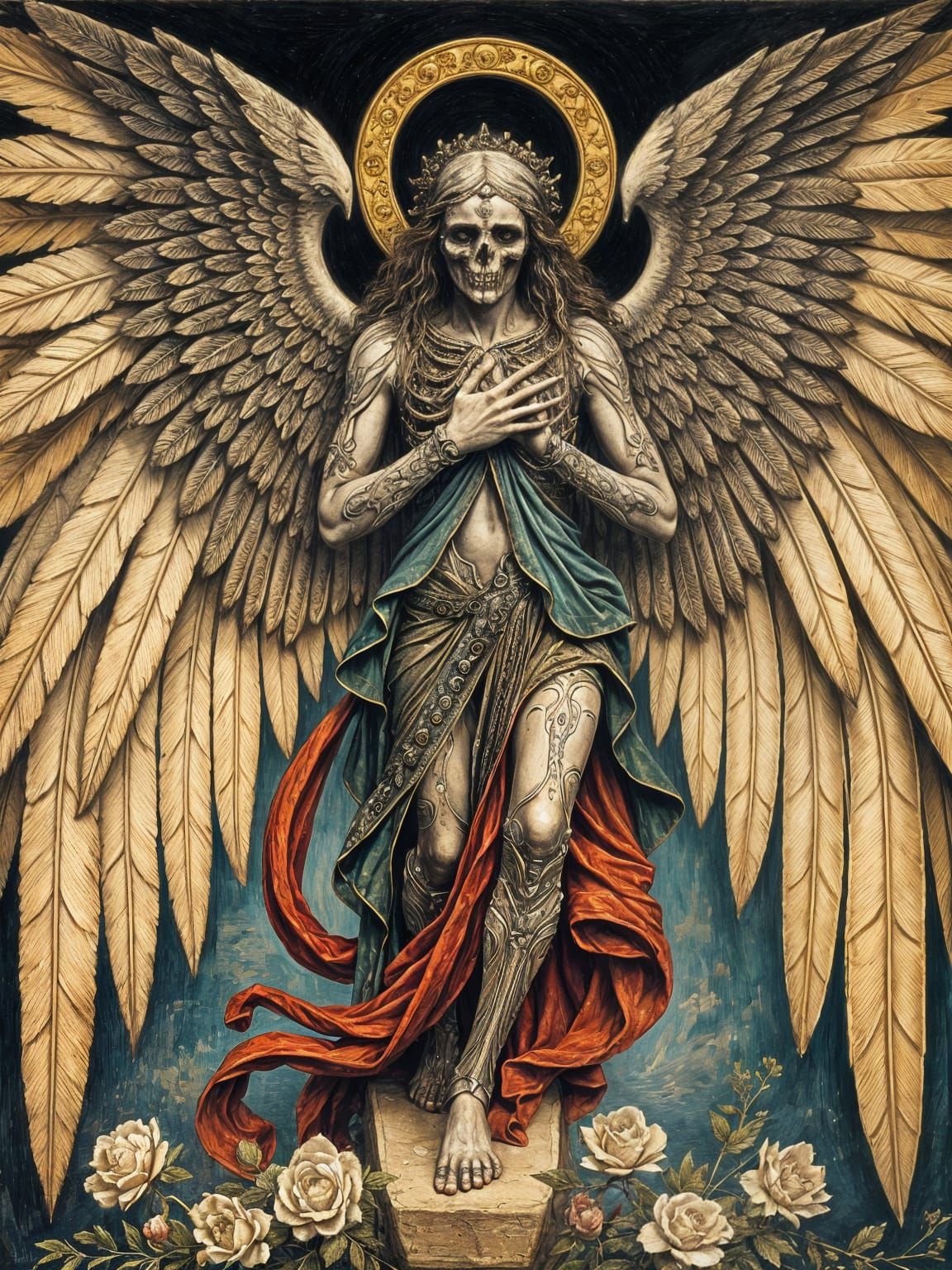 Vibrant Angel of Death in Mythological Splendor