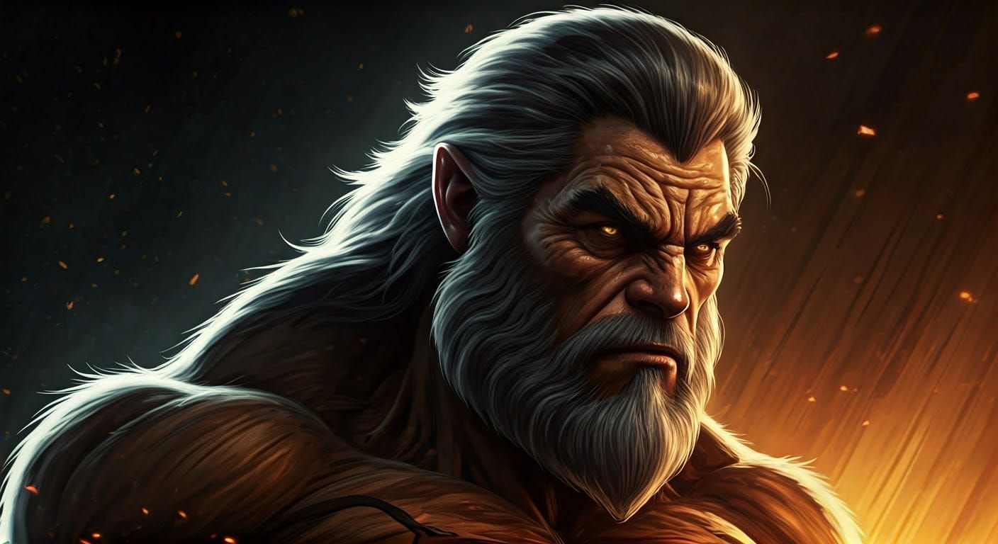 Surreal Hungry Beast in Action Painting Style