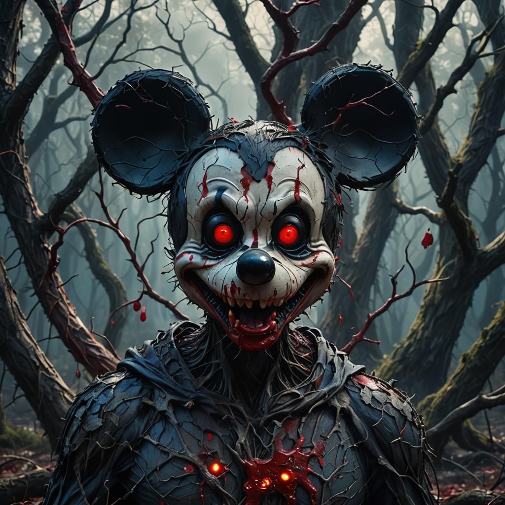 Scary Corrupted Mickey Mouse.