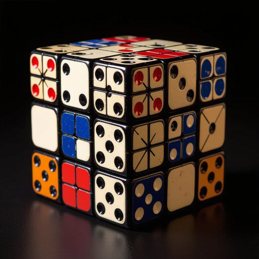 Hyperrealistic Rubik's Cube with Domino Faces