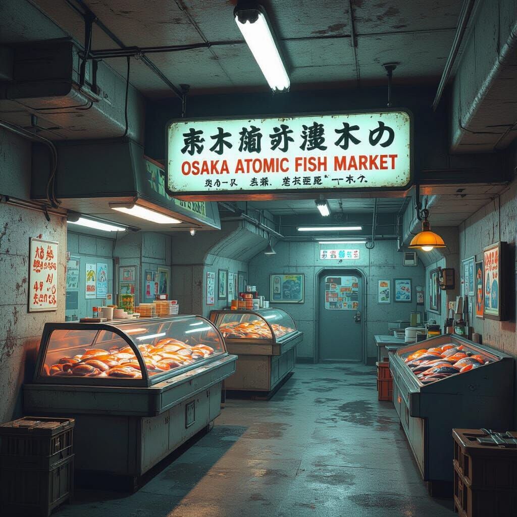 Retro Fallout Shelter Osaka Atomic Fish Market