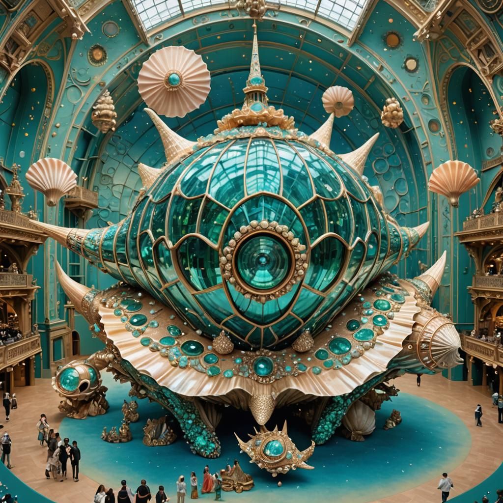 Cinderella's Seashell Spaceship at Paris Expo, Art Nouveau
