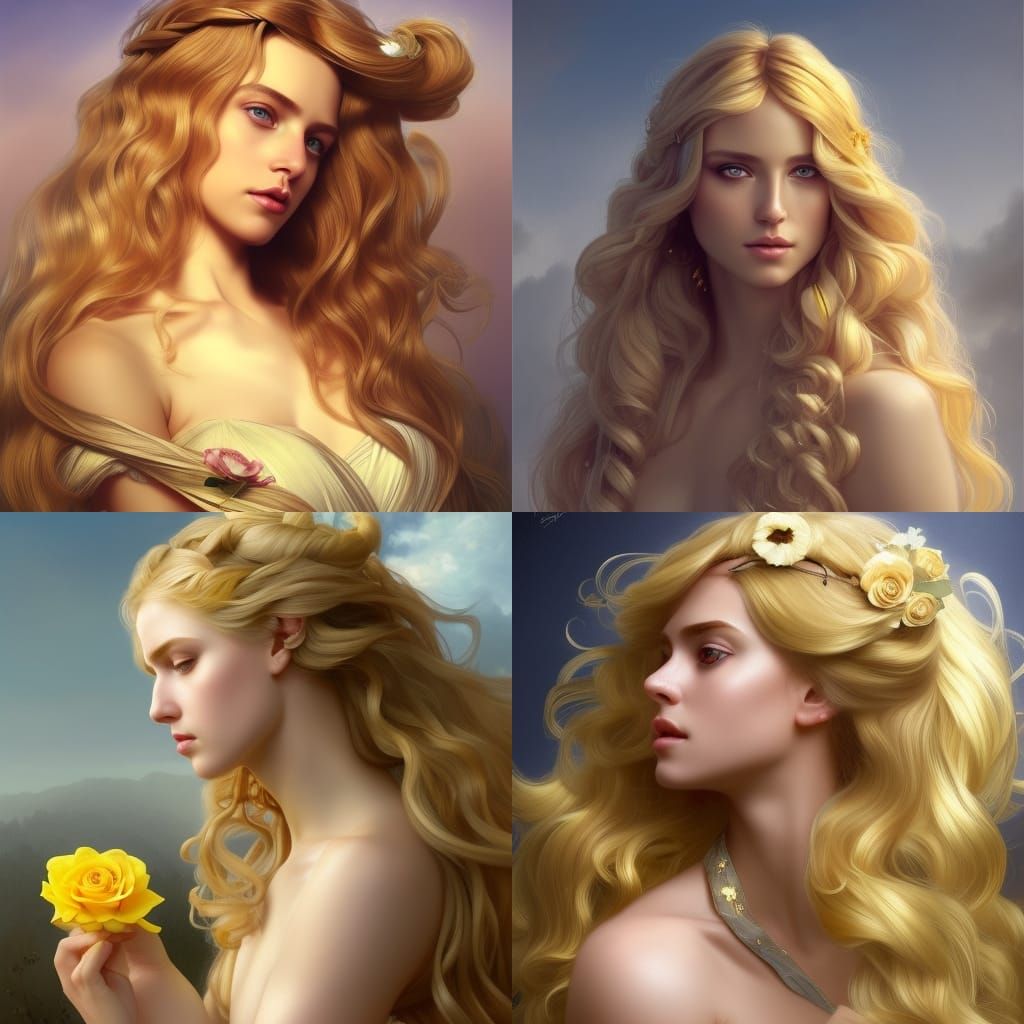 Beautiful Greek Goddess Portrait in Hyperdetailed Style
