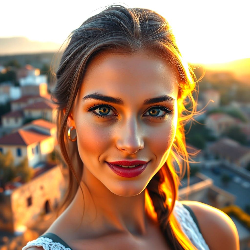 Ancient Greek Goddess in Hyperrealistic Portrait