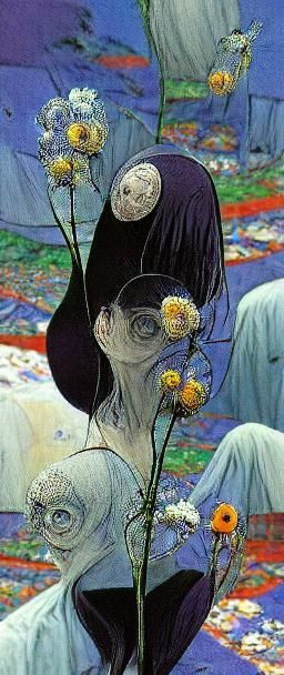 Floral Portrait Inspired by Surreal and Impressionist Art