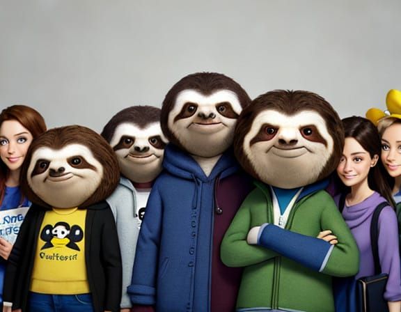 the sloth perfected the art of sleeping standing in line 4