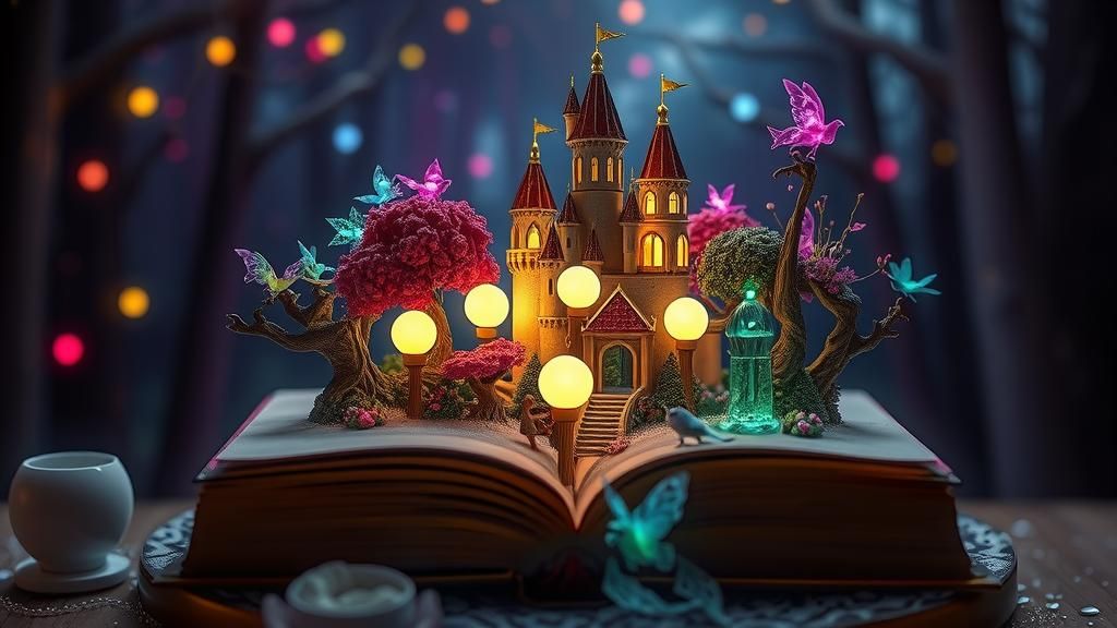 Magical Castle Cake in Bioluminescent Garden