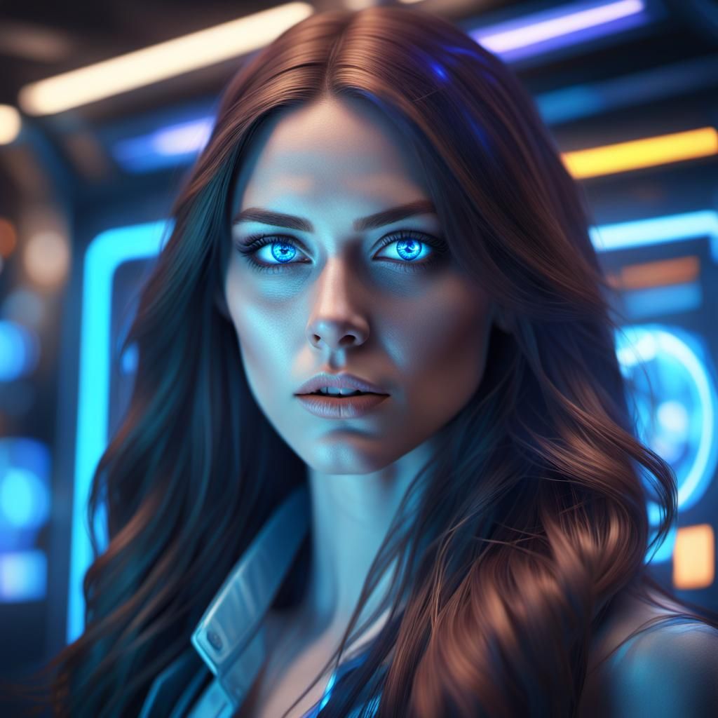 Brunette Struggles with Time Machine in Unreal Engine