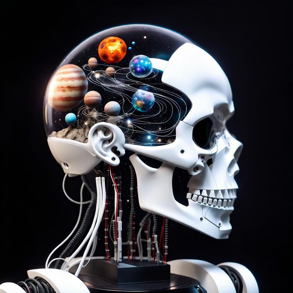 Humanoid Robot Brain Encased in Solar System