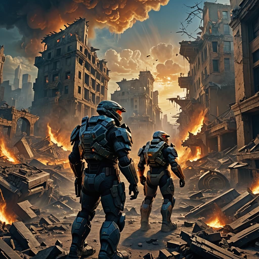 Epic Sci-Fi Battle: Master Chief and Marcus Fenix