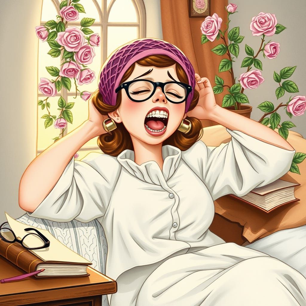 Sleeping Beauty Awakens in Whimsical Quaint Illustration