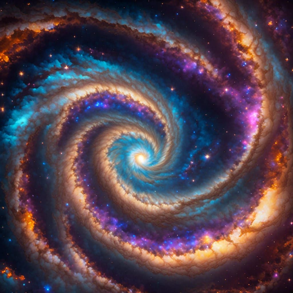 Hyperrealistic Galaxy Simulation with Neon Gas Clouds