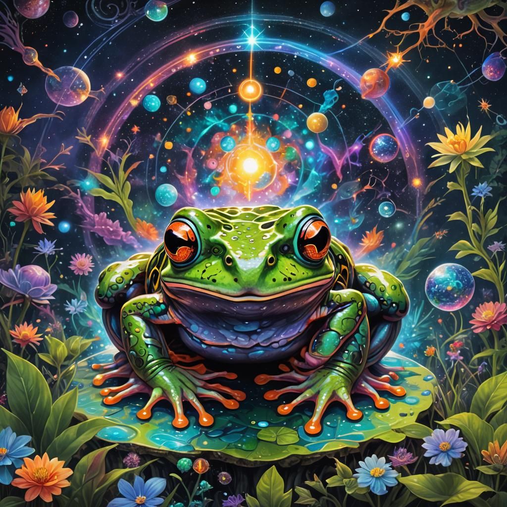 Frog Consciousness: Holographic Cosmic Illustration