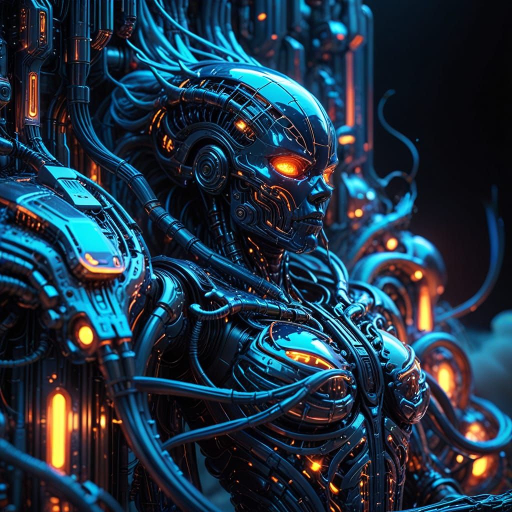 Cybernetic Evolution in Neon Dreams