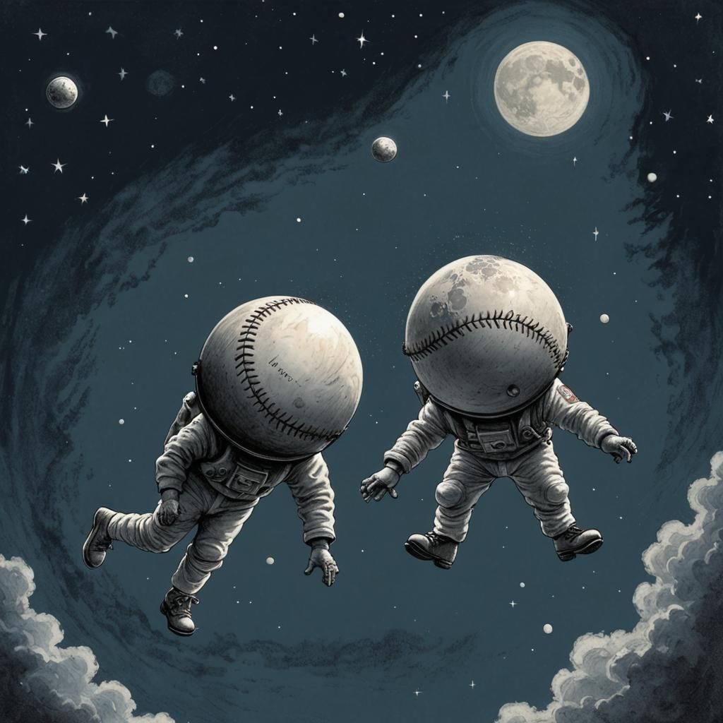 Baseballs Launched into Orbit: A Surreal Vision